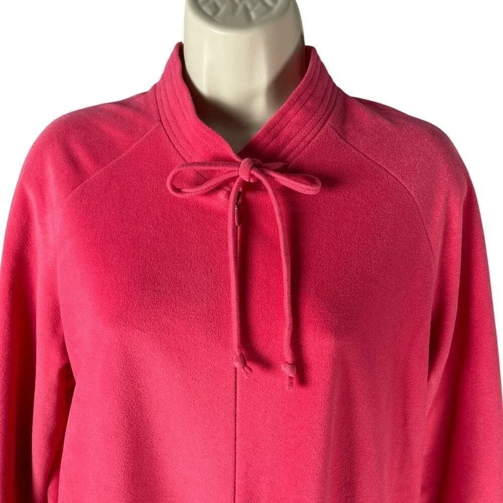 Vanity Fair Vintage 70's Pink Dacron Polyester‎ Fleece Robe Nightgown Medium